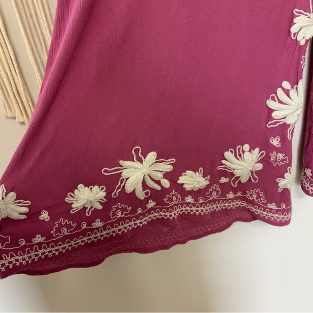 FREE PEOPLE Skyfall Embroidered Dress Purple Size Small - Picture 8 of 13